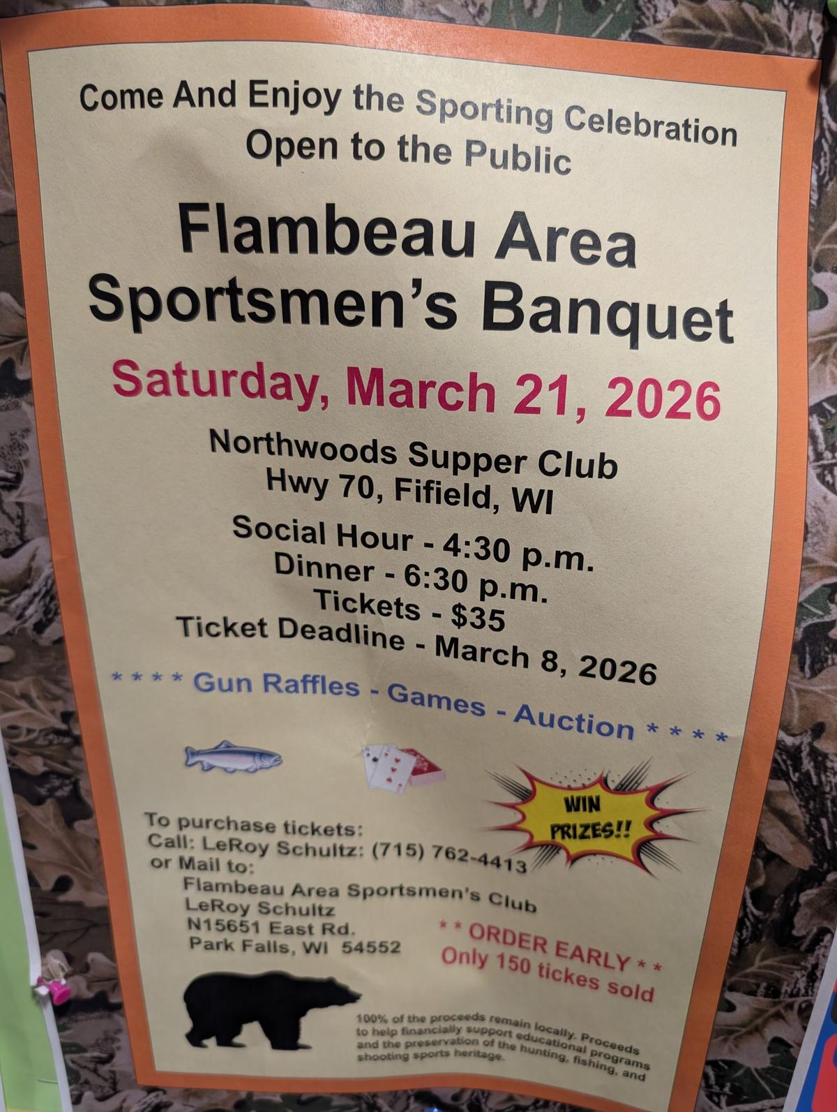 Flambeau Area Sportsmans Banquet